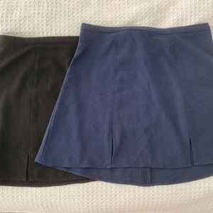 AMERICAN APPAREL Set of 2x Mini Skirts Black/Navy